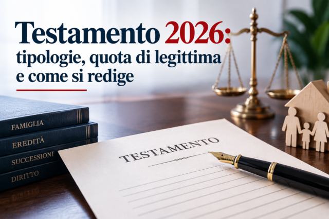 Testamento 2026: tipologie, quota di legittima e come si redige
