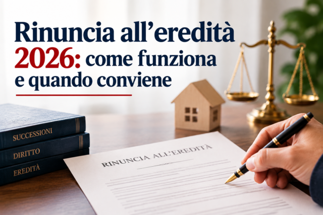 Rinuncia all’eredità 2026: come funziona e quando conviene
