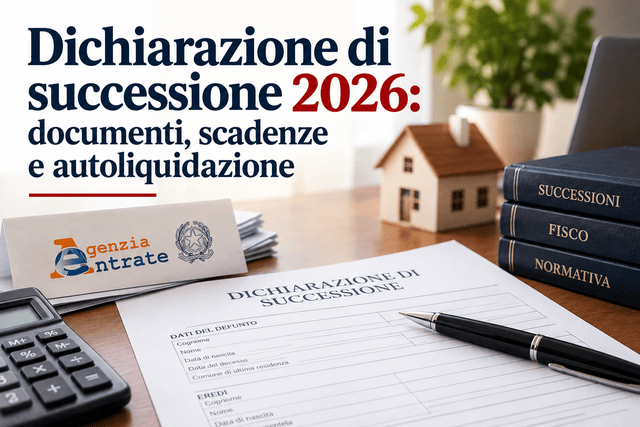 Dichiarazione di successione 2026: documenti, scadenze e autoliquidazione